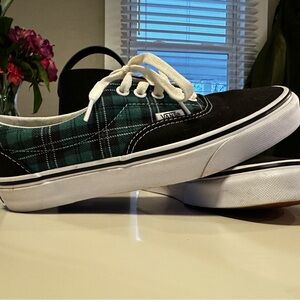 Vans Black and Green Plaid  Sneakers